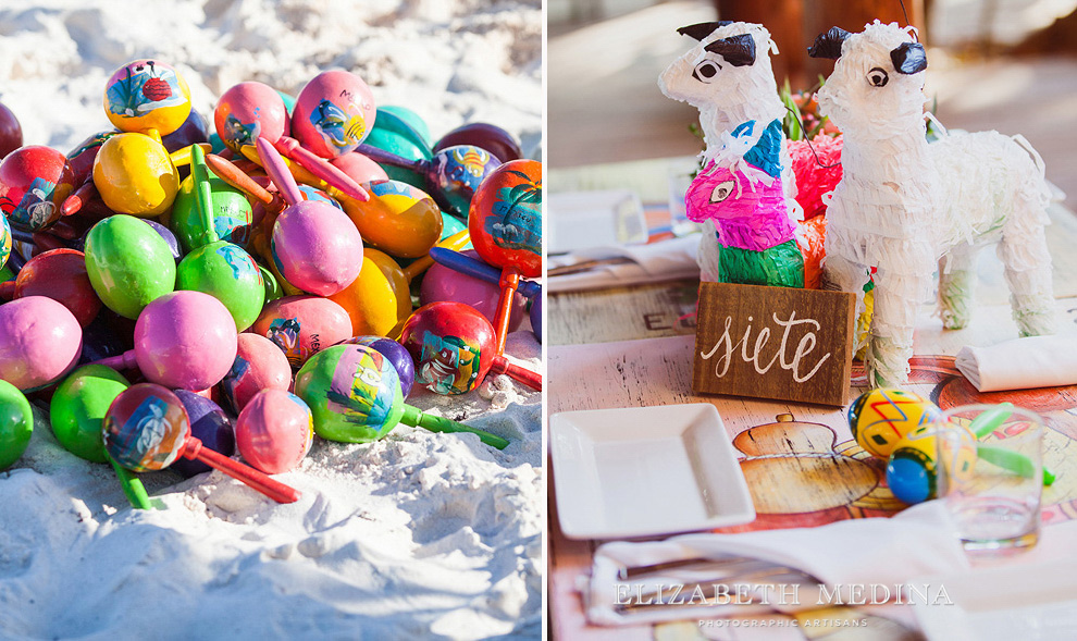  elizabeth medina photography tulum wedding photographer_49 Mayan Ceremony, Tulum, Mexico  12 13 14pinata centerpiece favors, kids table  