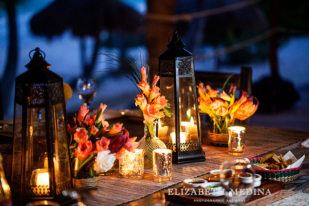 elizabeth medina photography tulum wedding photographer_64 Mayan Ceremony, Tulum, Mexico  12 13 14 Wow, the tables were so perfect for this bohemian chic beach wedding... amazing work by Simply Natural Events. 