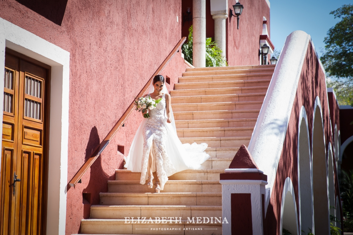 bride on hacienda steps elizabeth medina wedding photographer_5028 Hacienda San Diego Cutz, Andrea and Diego’s Amazing Wedding Celebrationbridal photos Hacienda San Diego Cutz Photographer  