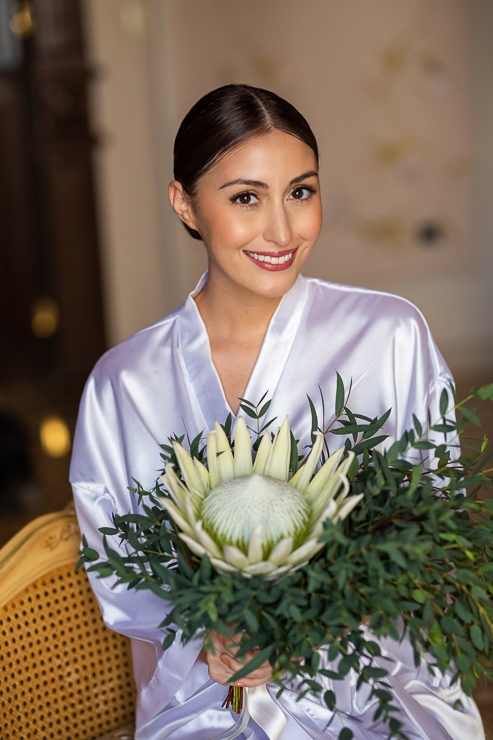 merida centro bride getting ready robe with large bouquet elizabeth medina yucatan wedding blog 0014 Casa Faller and Mansion Merida, Wedding Day Photos in Merida’s Most Elegant Wedding Venues, Maribel and Robertomerida centro bride  getting ready robe with large bouquet  